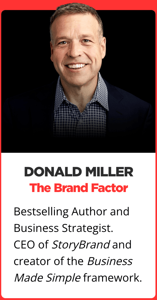 Donald Miller discussing branding factor for entrepreneurs at The Factor Forum 2025 on March 14