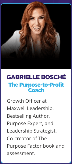 Gabrielle Bosché inspiring authors at Maxwell BookCamp to connect purpose with publishing success.